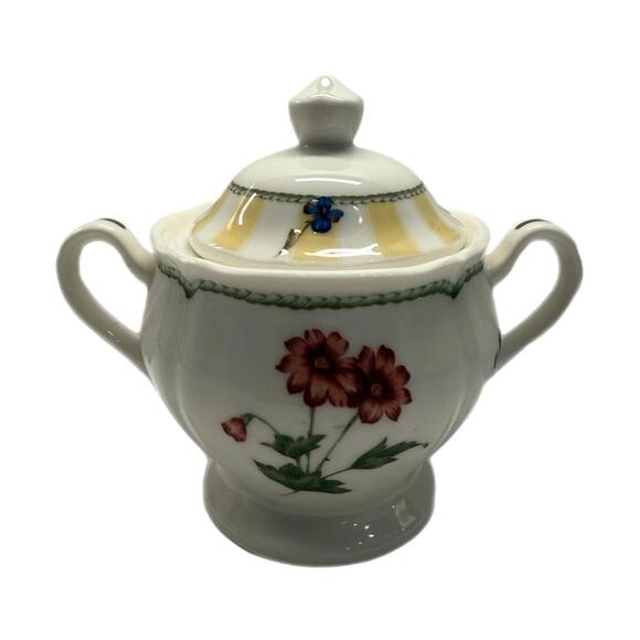 Noritake Summer Estate Porcelain Sugar Jar with Lid - Picture 1 of 6